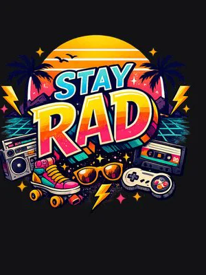AI logo: the finished Stay Rad logo on black