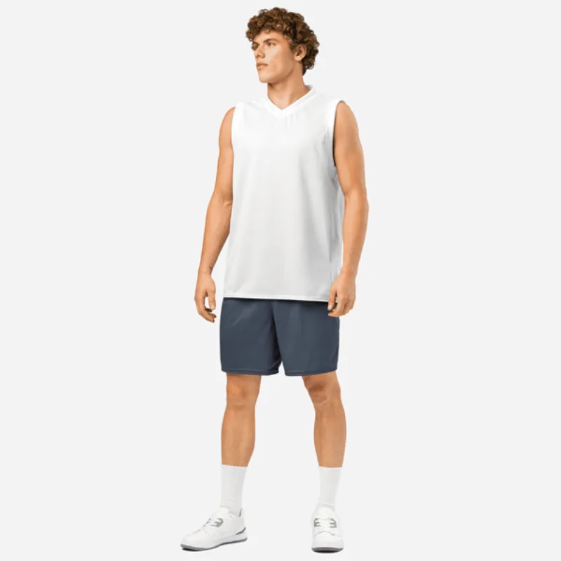 3D jersey mockup: a man in a white basketball jersey